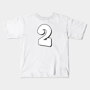 Number 2 white / black Kids T-Shirt